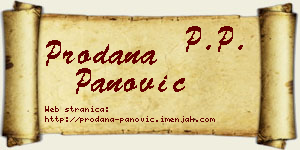 Prodana Panović vizit kartica